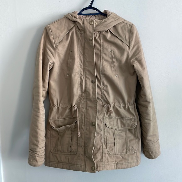 Large Khaki military cargo utility jacket - Picture 1 of 7